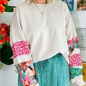 LAURA SWEATER - STONE AND LEOPARD
